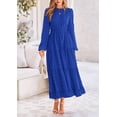 thumbnail image 3 of Vestido largo PRETTYGARDEN elegante para mujer, azul con puntos suizos, XXL, 3 of 9