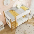 thumbnail image 4 of Costway 2-in-1 Twin Over Bunk Bed Frame with Integrated Ladder & Safety Guardrails, 4 of 10
