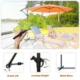 thumbnail image 3 of Devoko 10 Ft Patio Offset Cantilever Umbrella Outdoor Market Hanging Umbrellas with Crank & Cross Base, Orange, 3 of 7