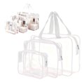 thumbnail image 2 of Transparent PVC Makeup Bag Set, Large Capacity Zipper Storage Bags For Travel Toiletry Organizer, Waterproof Cosmetic Pouch Set With Handle, White 3 Piece Set (Multicolor, 18*14*5CM), 2 of 5
