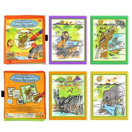 Coloring Book Kids Animals Painting Magic Water Drawing Book Pen Kids Toy