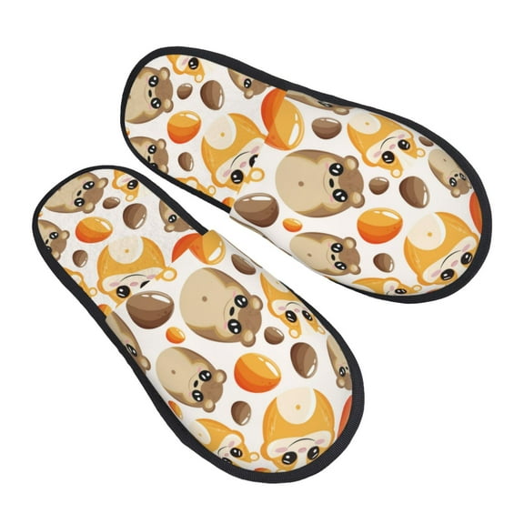 House Slippers for Women Men - Glamorous Cute Cartoon Hamster Lightweight House Shoes Fuzzy Slippers, Soft Slip-On Cozy House Slippers for Woman Indoor Outdoor