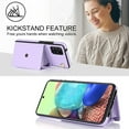 thumbnail image 6 of REQO Phone Case for Samsung Galaxy A51 5G/A 51 5G UW Verizon Wallet Cover with RFID Blocking Credit Card Holder Wrist Crossbody Strap Lanyard Stand Leather Cell Accessories 51A G5 S51 Women Purple, 6 of 6