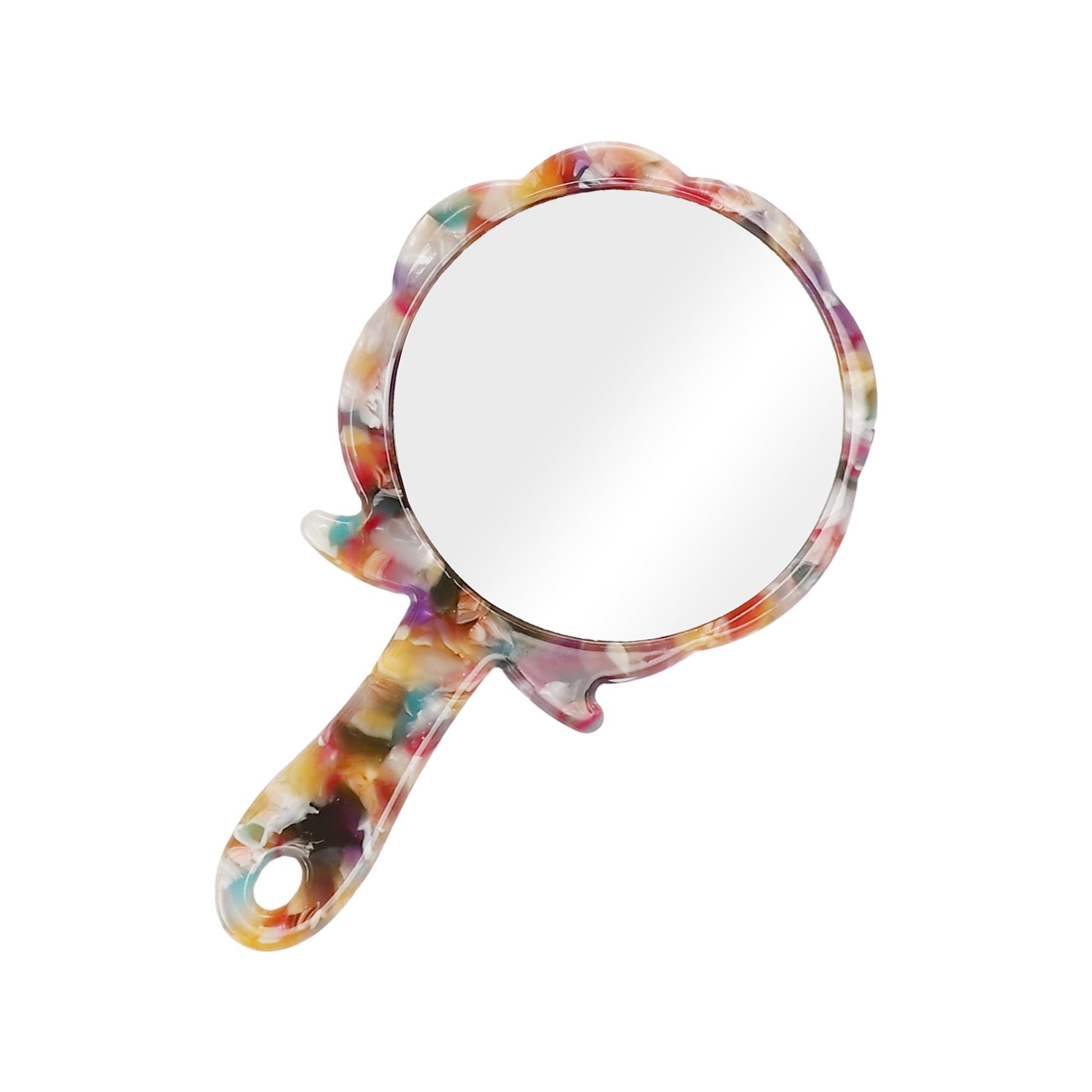 Unique Bargains Women Rose Shape Handheld Mirror Assorted Color