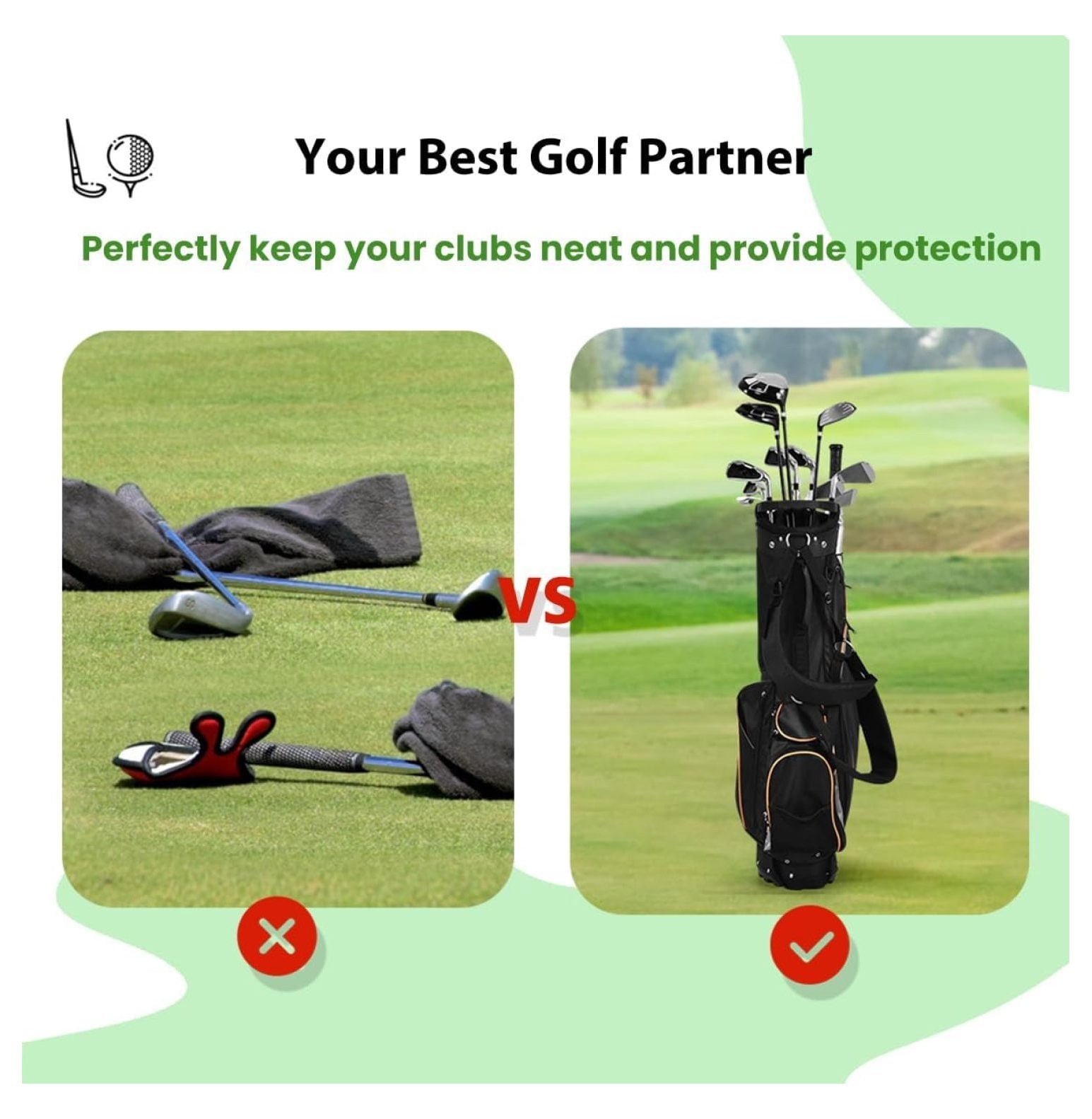 Lightweight Golf Stand Bag PCY 8-Way Top Dividers Dual Straps Outdoor Sports Club Carrier Cooler