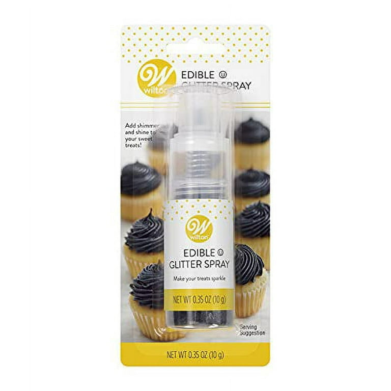  Wilton Edible Black Glitter Spray, 0.35 oz. : Grocery & Gourmet  Food