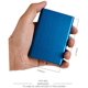 thumbnail image 3 of Paquete de 2 tarjeteros de crédito RFID de metal, funda protectora de acero inoxidable para tarjetas de crédito para hombres o mujeres oso de fresa Electrónica, 3 of 5