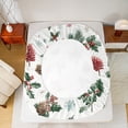 thumbnail image 5 of Homewish Rustic Pine Cone Full Size Sheets,Green Christmas Floral Bed Sheets,Red Xmas Berry Sheet Sets For Men Women,Ultra Soft Home Decor,4 Pieces, 5 of 7