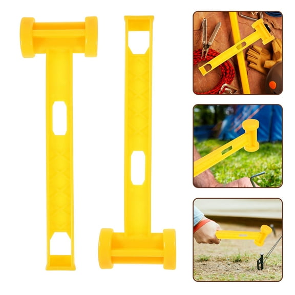 OHOIOLLA Camp Hammer Mallet Yellow 2Pcs 9.8x3.0x1.8in