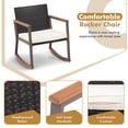 thumbnail image 4 of Patio Furniture Set,  3 Pieces Patio Set with Rattan Rocking Chairs with Coffee Table and Cushions Included, Wicker Bistro Conversation Sets, Brown and Beige, 4 of 7