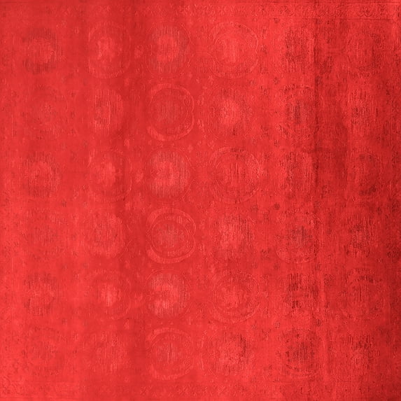 Ahgly Company Indoor Square Oriental Orange Industrial Area Rugs, 8' Square