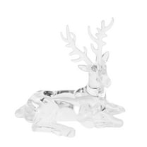 SOPOTUTU Miniature Clear Reindeer Figurine in Transparent Acrylic for Christmas Decorative Use on Tabletop or Desk