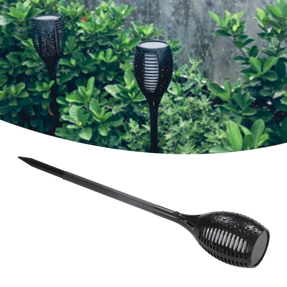 Torche 96LEDs Lampe Solaire Étanche Flamme Vacillante Boîtier ABS Torche Dansante pour Jardin Paysage