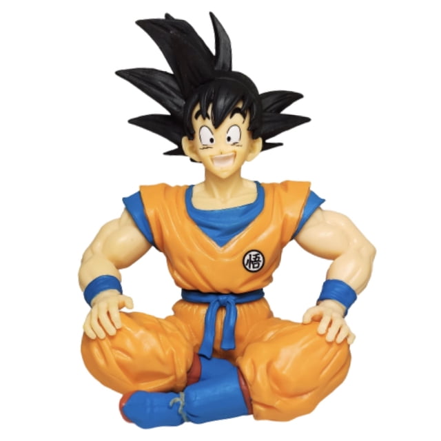 Figura Goku Super Sayayin Sentado Happy Juguete Dragon Ball Saiyajin Guerrero 11cm