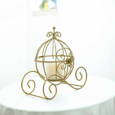 Cinderella Wedding Decorations - BalsaCircle Gold Cinderella Carriage with Candle Holder Party Centerpiece - Wedding Party Home Decorations Wholesale