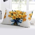 thumbnail image 5 of Yellow Botanical Throw Pillow Cover 20 x 26 Inch Decorative Pillow Cover Spring Garden Florals Wildflowers Lumbar Pillowcase Seasonal Rectangle Cushion Case for Couch Sofa Bed Living Room, 5 of 7