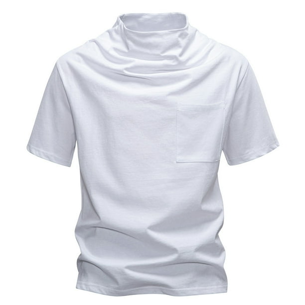 Camisetas de Verano para Hombre Manga Corta Muscle Beefy Basic Tee, Cuello Redondo de Color Sólido Top de la Blusa de Poliéster