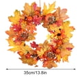 thumbnail image 2 of Guirnalda de puerta artificial de Halloween, cono de pino de calabaza, hoja de arce, guirnalda colgante para puerta, decoración floral de simulación kenally HA9077-00B, 2 of 6