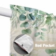 thumbnail image 4 of Green Eucalyptus Leaves Swag Curtains for Kitchen/Bedroom/Living Room, Daisy Summer Botanical Farmhouse Scalloped Curtains 63 Inch Long, Window Swag Topper Curtains Valances 2 Panels Set 36"x63", 4 of 8