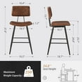 thumbnail image 5 of Dycanpo 24.5" Counter Height Bar Stools Set of 4, Faux Leather Upholstered Barstools, Red Brown, 5 of 11