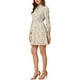thumbnail image 4 of INSPIRE CHIC Vestido Mini de Manga Abullonada con Cintura Fruncida Floral para Mujeres, XL Beige, 4 of 6
