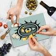 thumbnail image 5 of Occult Cutting Board, Third Eye in Sun Circle Pattern the Locus of Force Art Print Image, Decorative Tempered Glass Cutting and Serving Board, Small Size, Black and White, by Ambesonne, 5 of 5