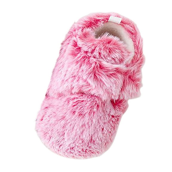 Xiaoxatg Boy Girl Slippers Unisex Baby Booties Winter Warm Crib Slippers Non- Flexible Sole Soft Breathable Footwear for Toddlers 9-11 Months Red