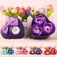 thumbnail image 2 of Coofit 3PCS Soap Flowers Romantic Rose Soap Desk Decoration for Valentine Christmas, 2 of 9