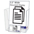 thumbnail image 5 of 12 Pack Brochure Holder Wall Mount or Countertop 5.5" Wide with Attached 3.5" x 2" Business Card Pocket Bi Fold Menus Literature Display Clear Acrylic Holder for Retailers, 5 of 7