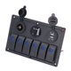 thumbnail image 3 of VOBOR 6 Gang Rocker Switch Panel LED Voltímetro Digital IP65 Puertos USB para 12V-24V Coche Motocicleta Yate Barco Reemplazo automotriz, 3 of 14