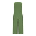 thumbnail image 5 of SDNall Plus Size Jumpsuits for Women Casual Solid Cotton Linen Romper Long Playsuit Zipper Short Sleeve Jumpsuit Wide Leg Rompers for Women (Green, Sizes S-XXXXXL), 5 of 9