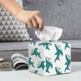 thumbnail image 6 of Sikiie Cartoon Shark Leather Tissue Box Cover Square, tissue box holder, Tissue Box with Bottom Belt-5.2”x5.2”x5.2”, 6 of 7