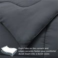 thumbnail image 3 of All Season Down Alternative Comforter Duvet Insert, Machine Washable Quilted Reversible Duvet Insert with Corner Tabs, Dark Grey, Cal King, 102x96 inches, 3 of 6