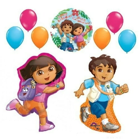 Go Diego Dora - dora the explorer & go diego balloons set party supplies happy birthday + latex by lgp