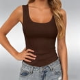 thumbnail image 2 of MDUKONU Womens Sleeveless Scoop Neck Tank Top Ribbed Fitted Summer Basic Slim Cute Tops 2026 Size: XXL Brown, 2 of 4