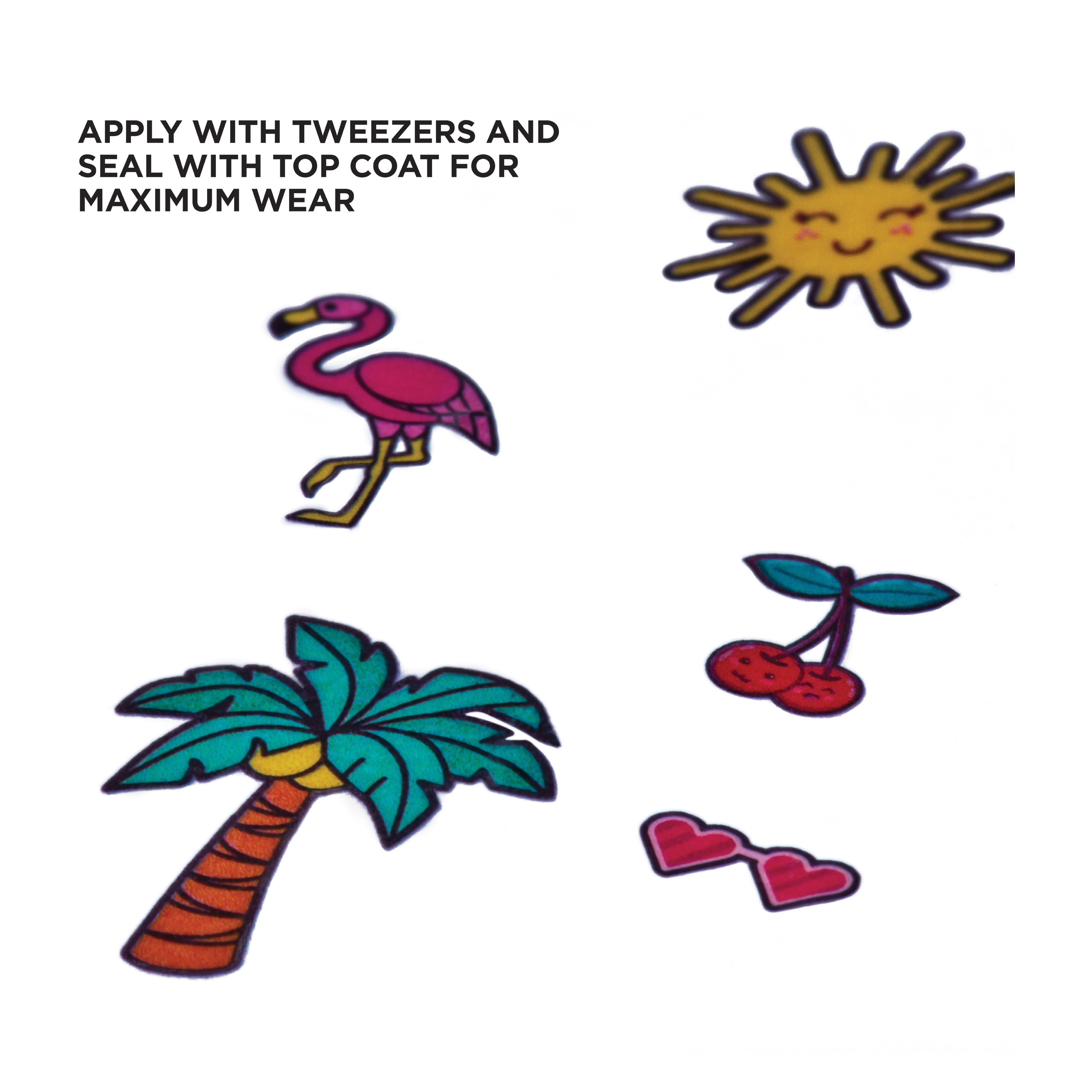 Salon Perfect Nail Art Stickers, Summer Crush, Summertime Design Decals, 1 Sticker Sheet