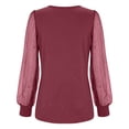 thumbnail image 5 of IMENGL Long Sleeve Shirts for Women Casual Oversized Sweat Knit Striped Crewneck Loose Pullover Khaki Soft T-Shirt Women's Basic Tee Long Sleeve Tops,Brown, 5 of 5