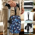 thumbnail image 5 of COEQINE Forearm Crutch Bag with Zipper Phone Pouch Blue Butterfly Galaxy Walking Cane Accesories, Zipper Pouch, Hands-Free, Organize Daily Essentials, for Seniors Men Women, 5 of 7
