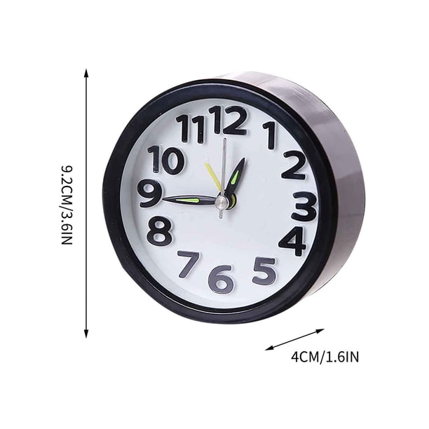 Reloj despertador rectangular pequeño compacto de cuarzo para viajes, y portátil.