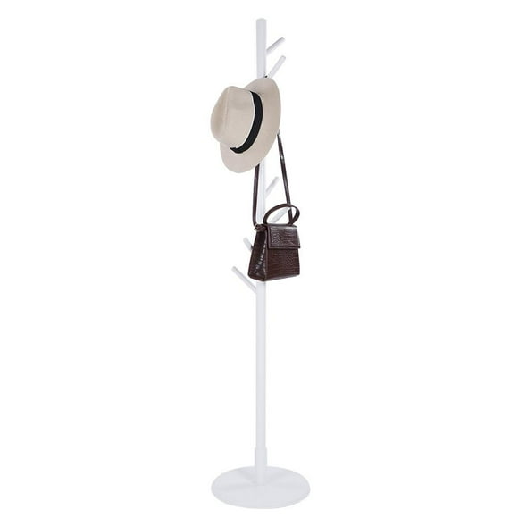 Garosa Assembled Wooden Coat Hat Stand Tree Jacket Cloth Vertical Hanger Rack 8 Hooks, Wood Cloth Rack, Cloth Hanger Tree