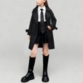 thumbnail image 6 of BFHHYA Kids' Lightweight Mid-Length Trench Coat Notch-Collar Double-Breasted Classic Jacket Fashion Casual Outerwear with Pockets for Boys & Girls(3-15Y), 6 of 9