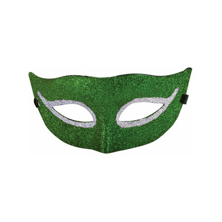 Green Glitter Style Venetian Mardi Gras Half Mask Costume Accessory