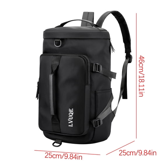JeashCHAT Large Travel Backpack Duffel Bag Crossbody Bag, Casual Lightweight Hiking Sport Gym Bag for Women Men, Waterproof Weekender Overnight Bag College Bookbag , Black