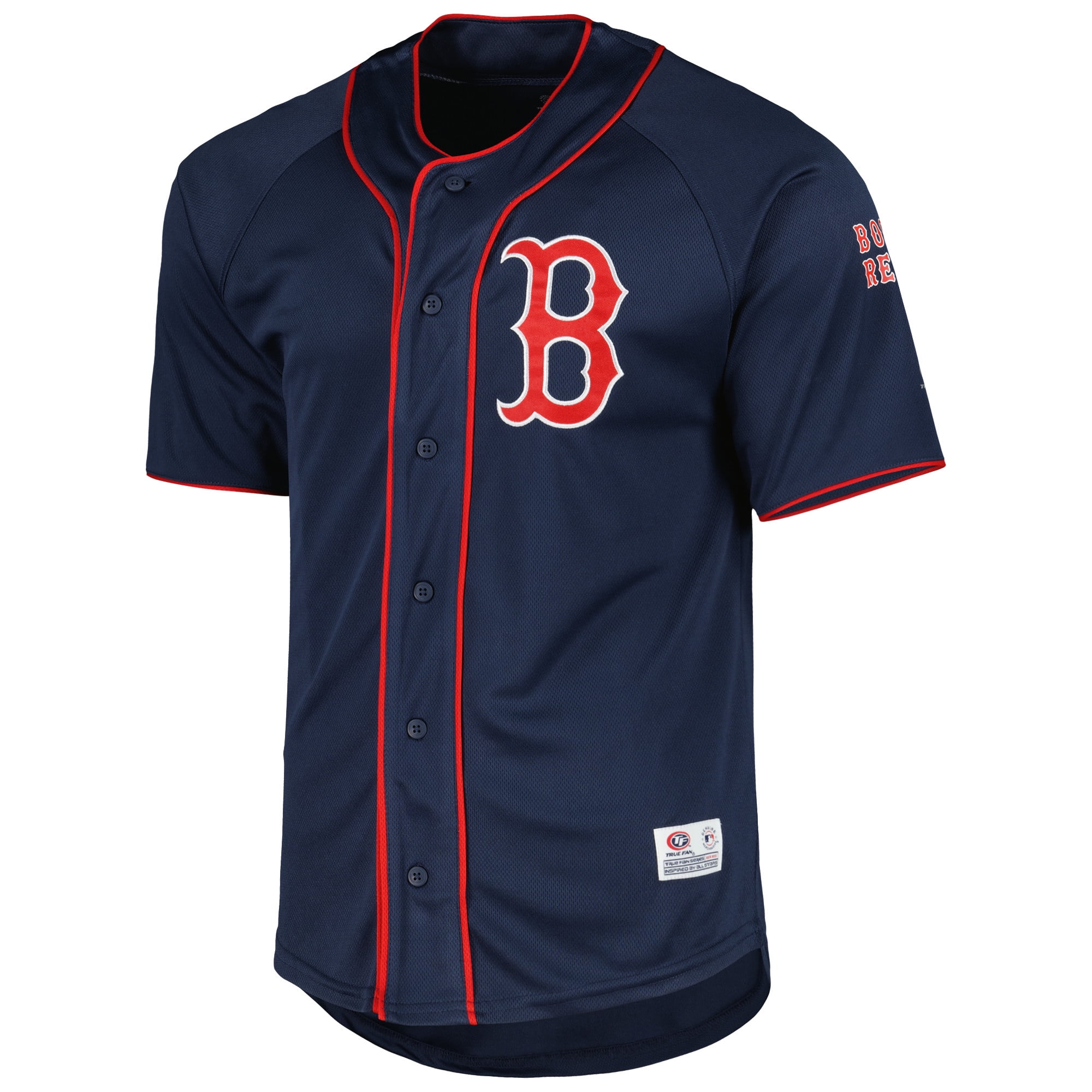 Men s Navy Boston Red Sox Button Up Baseball Jersey Walmart