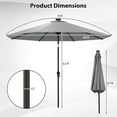 thumbnail image 3 of Costway 10 FT Solar Patio Umbrella with 96 LED Lights 35° Adjustable Tilt Vented Top Gray, 3 of 10