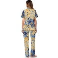 thumbnail image 3 of TSOVTHRID Paint Splatter Print Pajama Set for Women Notch Collar Nightwear Soft Short Sleeve Loungewear with Long Pants Pjs Sets, Size M, 3 of 7