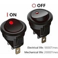 thumbnail image 4 of Interruptor basculante LED Snow-8 piezas, interruptor de 12 V para automóvil, CC de 12 V, 20 A, interruptor de encendido/apagado con enclavamiento automático, botón pulsador Spst redondo, 4 of 5