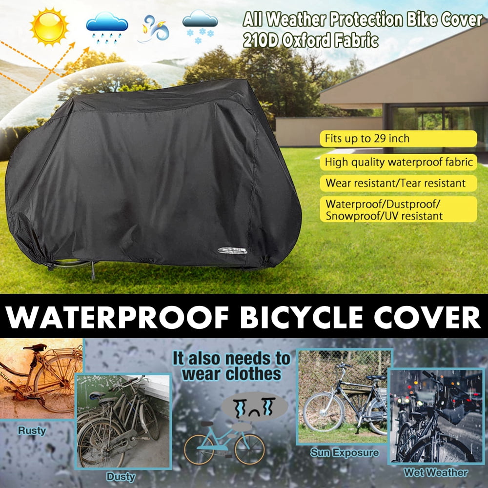 Waterproof Bike Cover Bicycle Cover with Lock Holes Mountain Bike Road