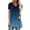 Blue, variant on GceSteap Summer Short Sleeve Tunic Long Tops for Women Trendy Plus Size Flowy Shirts Casual V Neck Smocked Floral Blouses, Royal Blue 5XL