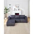 thumbnail image 6 of 100" Cloud Couch, Dark Gray Modern Sectional Couches for Living Room, L-Shape Upholstered Modular Sofa with Deep Seats and Right Facing Chaise, 6 of 8